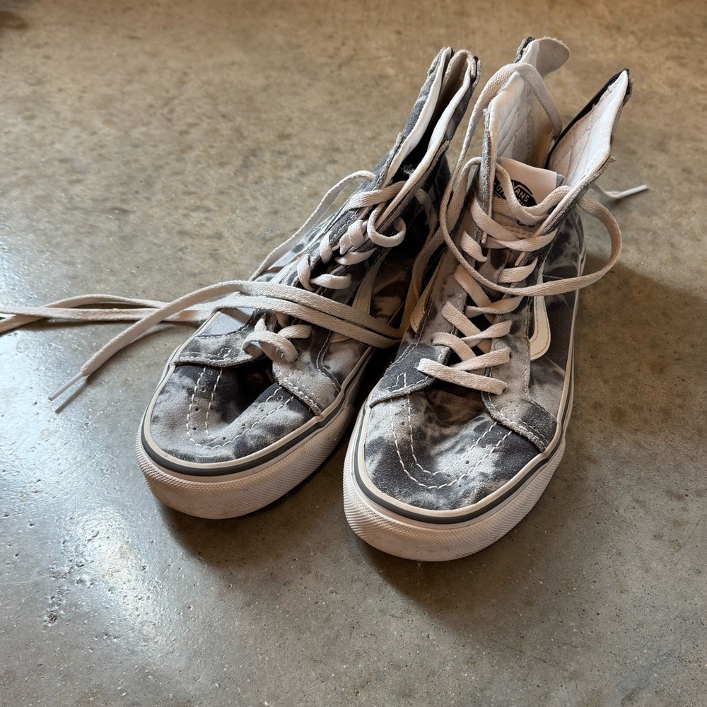 Vans Kids High-Top Sneakers - Black and White Tie-Dye